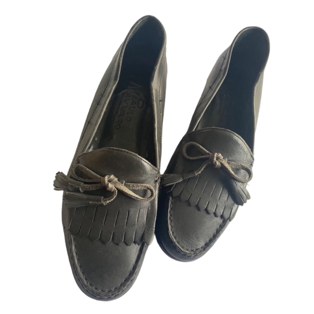 PAULO NAVVARO Genuine Leather Gray Men’s 9 1/2 M Made‎ In Brazil